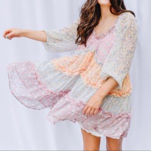 Ruffle Tiered Mini Dress - Medium